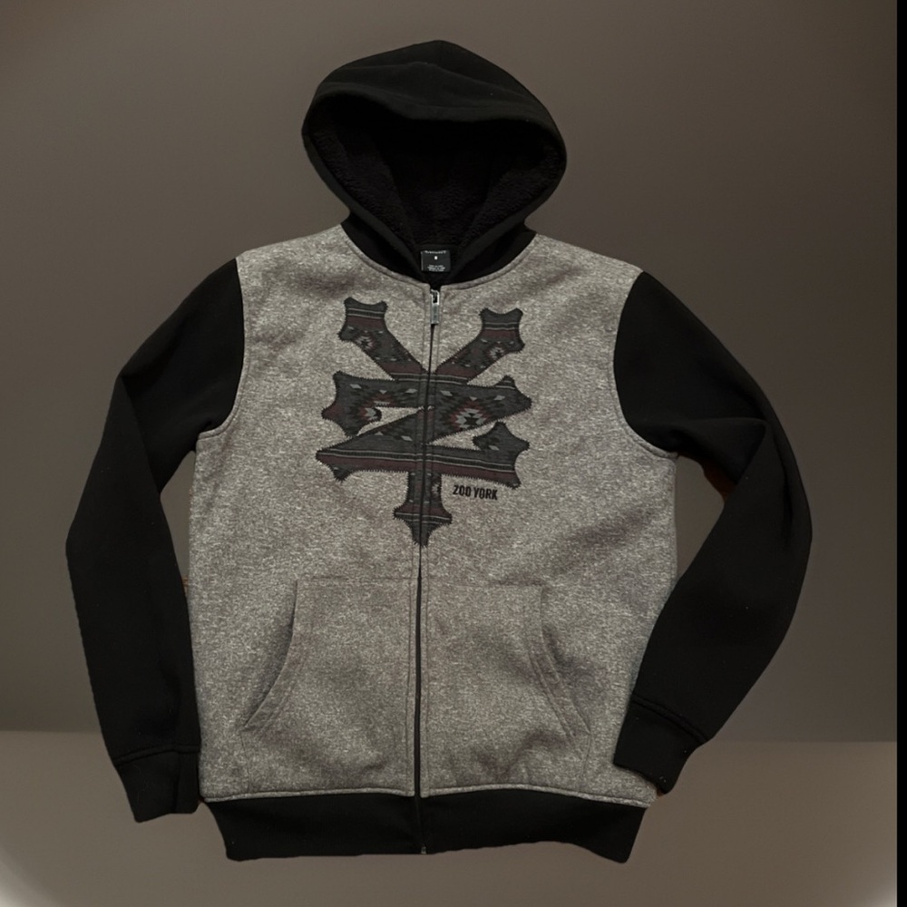 Zoo York Men’s Full Zip Hoodie W/ Sherpa Lining W/ 1 Of The Best Logos On Chest